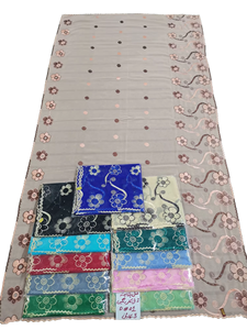 Châle en mousseline à motif floral de haute qualité, broderie de strass, tissu respirant, ajustement confortable pour les femmes, à porter au quotidien en extérieur - Product Image 3