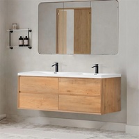Meuble-lavabo en bois design moderne Meuble-lavabo en bois tendance et durable Meuble-lavabo à prix abordable avec double vasque