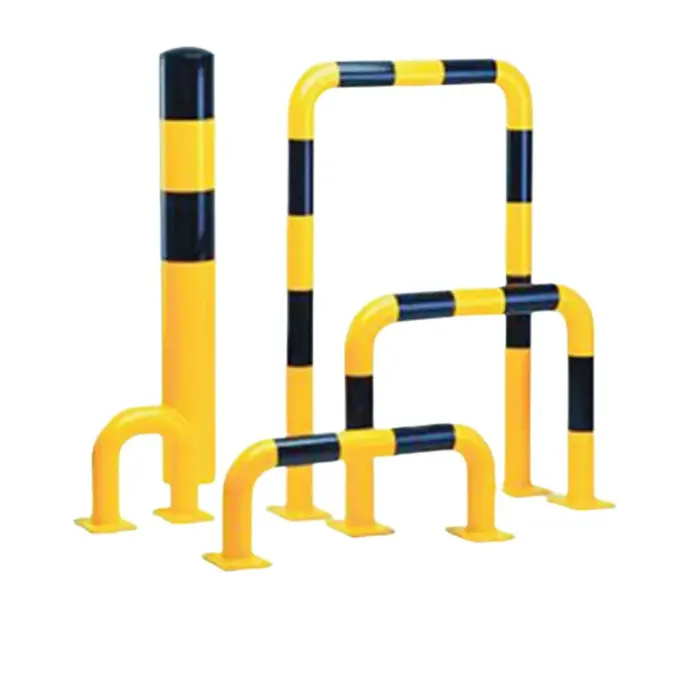 Acero OEM personalizado al aire libre negro amarillo rojo blanco valla temporal extensible seguridad barandilla columna Barrera