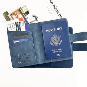 Portable RFID Blocking Multi-functional Passport Cover <b>Wallet</b> Button Customized Multicolor PU Leather Travel Passport <b>Holder</b> - Product Image 2