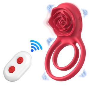 Giocattolo sessuale coppia maschio erezione pene anello clitorideo G Spot stimolatore piacere disegno rosa capezzolo vibratore anello vibrante del cazzo - Product Image 1
