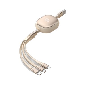 Cable de carga retráctil 3 en 1 de 100 W con carga rápida y conectores USB C y Micro USB para teléfonos móviles - Product Image 2