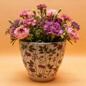 Pot de fleurs en céramique avec décalcomanie feuilles de fougère <span class=keywords><strong>aquarelle</strong></span>, pour décoration de bureau et de maison, idéal pour <span class=keywords><strong>plantes</strong></span> d'intérieur - Vente en gros - Product Image 2
