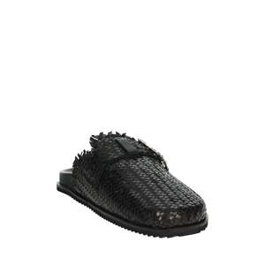 รองเท้าแตะหนังทอประดับคริสตัลรุ่น Donna Sabot K-10932 สีดำ - Product Image 5