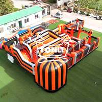 Parc gonflable de parc de jeux commercial fait sur commande d'intérieur extérieur de terrain de jeu d'adultes et d'enfants à vendre