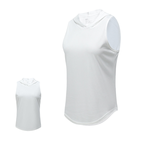 Maglietta da ginnastica Casual senza maniche da uomo 100% poliestere <span class=keywords><strong>e</strong></span> ad asciugatura rapida canotta con Logo personalizzato per sport <span class=keywords><strong>e</strong></span> Fitness lavorato a maglia con cappuccio - Product Image 6