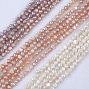 Promotion pour perles d'eau douce baroques de 8-9 mm, perles naturelles en vrac, deux côtés, trou latéral lumineux pour accessoires faits main en DIY - Product Image 1