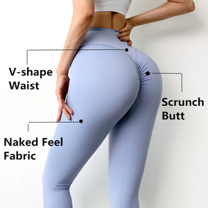 Leggings de sport pour femmes, vêtements d'entraînement, pantalon de Compression, sensation de nu, fesses de pêche, Fitness, Yoga, collants de gymnastique personnalisés, vente en gros - Product Image 3