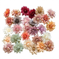 Bunga Dahlia Buatan 10cm dari Kain Sutra, Pewarnaan dan Penataan Buatan Tangan, Aksesoris Pakaian DIY, Dekorasi Perayaan Pernikahan