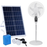 Ventilateur solaire électrique d'extérieur OEM, 12 pouces, portable, rechargeable, batterie 4,5 Ah, 3 vitesses, lumière nocturne, autonomie 3-10 heures