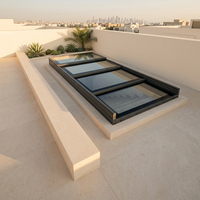 Fenêtre de toit coulissante en aluminium et verre pour terrasse de villa, étanche, isolante thermiquement, conception de projet sur mesure