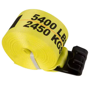 Sangles de remorquage manuelles à cliquet en polyester robustes certifiées CE VINNET, 4 pouces, 30', 40', capacité 5400 LBS pour remorque à plateau plat - Product Image 2