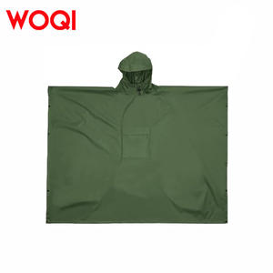 Poncho Impermeable con Capucha Woqi, Verde Militar, para una Persona, Ropa de Lluvia para Acampar al Aire Libre, Ligero, Universal para Adultos - Product Image 3