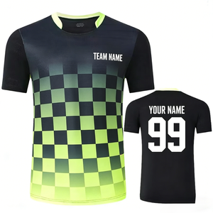 Maglia da Calcio Unisex OEM a <span class=keywords><strong>Maniche</strong></span> <span class=keywords><strong>Corte</strong></span>, Kit da Football Americano Traspirante, Stampato, Anti-umidità, Antibatterico, Taglie Grandi - Product Image 2
