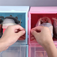 Boîte à chaussures pratique et durable stockage en plastique transparent empilable en gros pas cher Simple décoration de la maison boîtes de rangement