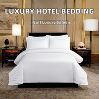 Parure de draps de luxe en coton 100% uni, style européen-américain, pour hôtels et hôpitaux, tissée et pliée sur mesure, vente en gros directe usine
