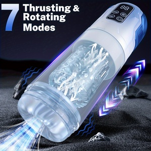 Pompa <span class=keywords><strong>Penis</strong></span> penghisap bergetar, pemukul elektrik realistis, mesin seks Vibrator Pria berputar, cangkir masturbasi pria - Product Image 2