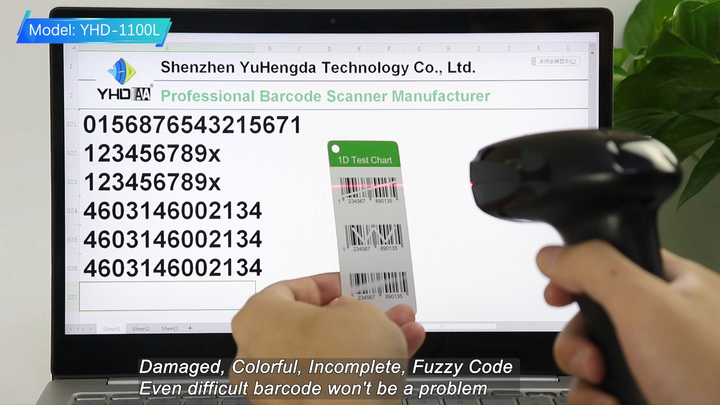 1D Barcode Scanner - YHD-1100L Laser Reader for Wholesale