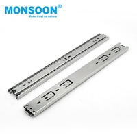 Rodamiento de bolas de extensión de 3 pliegues de alta resistencia Riel de guía de acero chapado en zinc telescópico de 40mm montado lateralmente para hoteles modernos Correderas