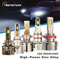 Ampoules de phares LED en alliage de zinc haute puissance 200W à 400W, extrêmement lumineuses 6000K, Canbus, lampes automobiles robustes Harmchom