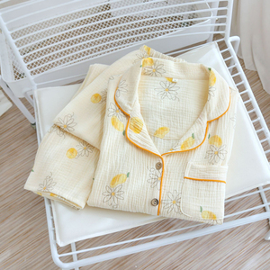 Pijamas de Algodão Respirável para Mulheres, Estampados e Personalizados, Roupas de Loungewear com Mangas - Product Image 6
