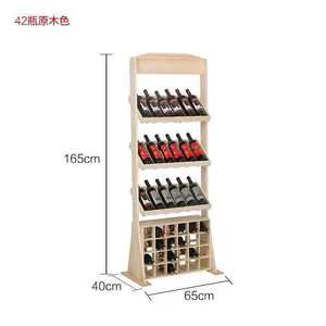 Gỗ hiện đại thân thiện với môi rượu rượu đứng hiển thị giá kệ siêu thị - Product Image 3