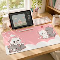 Tapis de souris de jeu rose, grand format, base en caoutchouc naturel antidérapante, épaisseur 3 mm, 80x30 cm, tapis extra large pour bureau/maison