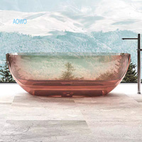 Baignoires en résine transparente de couleur couleurs personnalisées baignoire douche baignoire design simple de luxe haut de gamme baignoire acrylique et pierre jakuzi