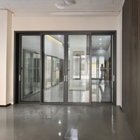 Système coulissant moderne robuste à rupture de pont thermique, insonorisé, avec moustiquaire et double vitrage trempé, pour salon et entrepôt