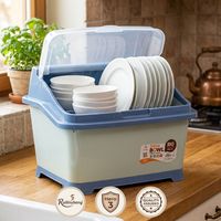 Scolapiatti da Cucina in Plastica, Armadio Portaoggetti Verticale Grande Capacità, Fornitura all'Ingrosso