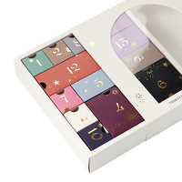 Caja de Calendario de Adviento Personalizada Premium, Caja de Regalo Plegable con 9 Ventanas, Impresión Personalizada para Navidad, Joyería y Sets de Belleza