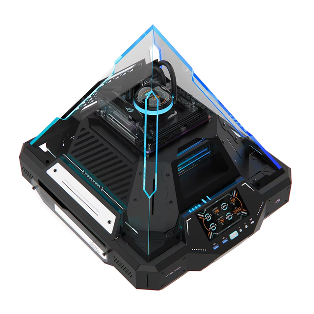 NPC ALSEYE Mecha Space PC Case, New Design Pyramid Shape Micro ATX/ITX,360mm Liquid Cooler Gaming Computer Cases & Towers