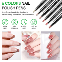 Stylo Gel Liquide UV/LED Personnalisable OEM/ODM Nude Neutre Deux Étapes Base & Top Coat Non Toxique Végétalien Portable pour Ongles