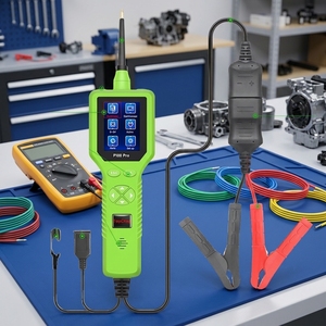 Testeur électrique de véhicule P100 Pro <span class=keywords><strong>Diag</strong></span>, sonde de puissance pour voiture et camion, analyseur de circuit, analyseur de diagnostic pour tous les véhicules 12V 24V - Product Image 1