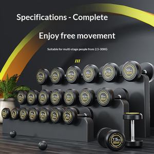 Set di Manubri in Acciaio Rivestito in Gomma per Fitness Domestico e Commerciale con Telaio Combinato e <span class=keywords><strong>Rack</strong></span> per Palestra Domestica - Product Image 4