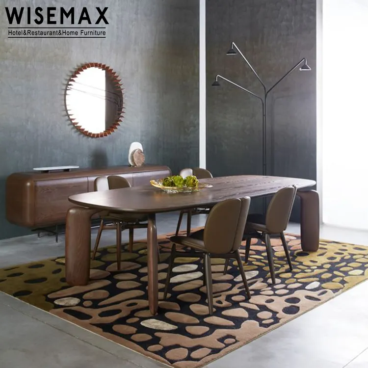 Мебель WISEMAX, лидер продаж, современный Ресторанный стол, обеденный стол, Овальный Обеденный стол из красного массива дуба для дома