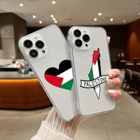 Coque de téléphone portable en silicone souple et élégante pour iPhone 11 12 13 14 15 16 17 Pro Max, thème Palestine Liberté, étui de téléphone design