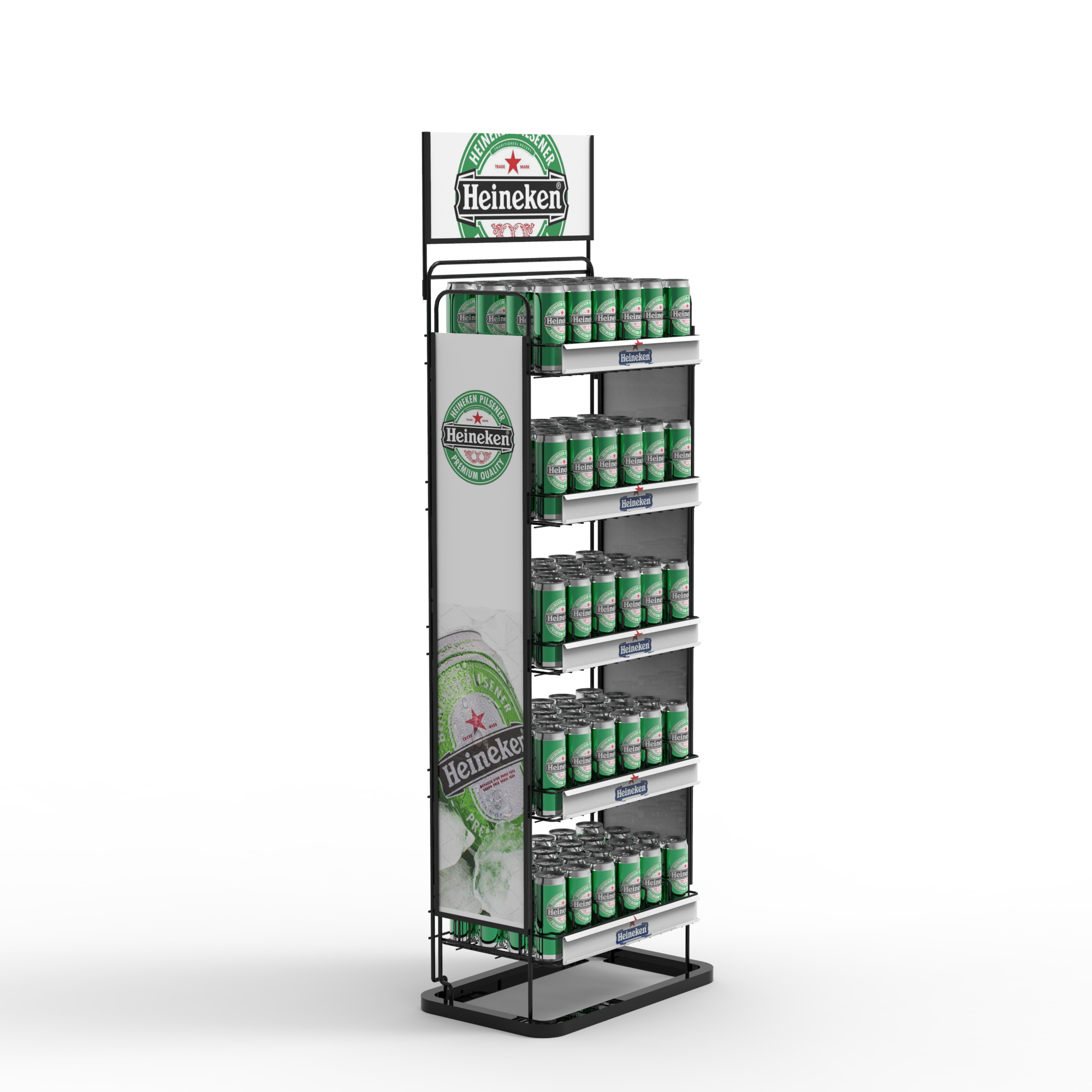 Customized Light Duty Round Fashion Style Beer and Wine Display Rack with Powder Coated Metal Custom Logo Box — view 1