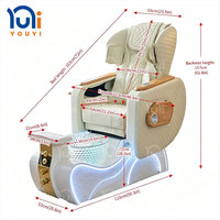 Chaise de pédicure haut de gamme en cuir avec massage corporel complet, bassin à pieds en cristal, chaise de pédicure multifonctionnelle pour salon de manucure
