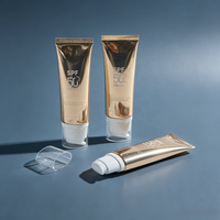 Emballage cosmétique, tube ovale plat pour crème pour les yeux avec bouchon pompe sans air ovale de précision pour soins de la peau, écran solaire, sérum, crème pour le visage, voyage