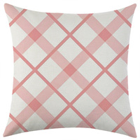 Housse de coussin moderne rose à motif quadrillé, idéale pour la décoration de la maison, des hôtels, des hôpitaux et des salons – Offre Spéciale