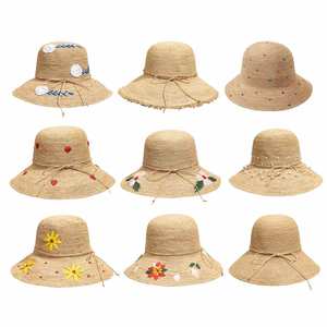 Wholesale High Quality Handmade Raffia <b>Straw</b> Sun <b>Hat</b> Women's Summer Foldable Sunscreen <b>Straw</b> <b>Hat</b> <b>Ladies</b> Beach Sun Bucket <b>Hat</b> - Product Image 6