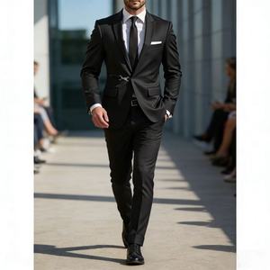 Großhandel Herren Luxus Einfarbige Anzüge für Männer Schicker Einreihiger Anzug mit Spitzrevers Slim Fit Herrenkleidung Hochzeitsanzug - Product Image 1