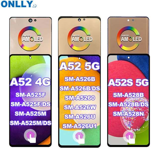 Original LCD Display Wholesale for Samsung Galaxy A52 4G / A52S 5G SM-A525 A53 A54 A51 A50 A25 Touch Screen Digitizer Assembly