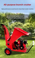 Broyeur de bois et de branches portatif à moteur, compact, pour jardin, avec roues, broyeur domestique de petite taille, garantie à vie