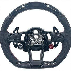 Meilleur <span class=keywords><strong>prix</strong></span> met à jour deux touches: volant en cuir perforé en fibre de carbone LED pour volant de voiture en fibre de carbone <span class=keywords><strong>audi</strong></span> A6 DOS - Product Image 1