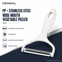 PP RVS Handmatige Groenteschiller Brede Mond 420 Gezaagd Lemmet Ergonomische Handgreep Ophanggat Lichtgewicht Fruit
