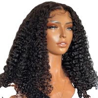 Perruques bouclées kinky abordables en cheveux humains, perruques frontales en dentelle, cheveux brésiliens vierges non traités, perruque frontale transparente sans colle en dentelle HD complète
