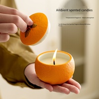 Orangen-Aromatherapie-Kerze für Innenräume Langanhaltend Heim Schlafzimmer Licht Aroma Niedrige Temperatur Orangen-Aroma-Kerze