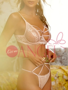 Hôn Tôi Thiên Thần Pháp Đồ Lót Mở Ngực Rỗng Thông Qua Vòng Kim Loại Thiết Kế Với Vòng Thép Cô <span class=keywords><strong>G</strong></span>ái Thông Minh Áo Ngực Và Panty Set - Product Image 4